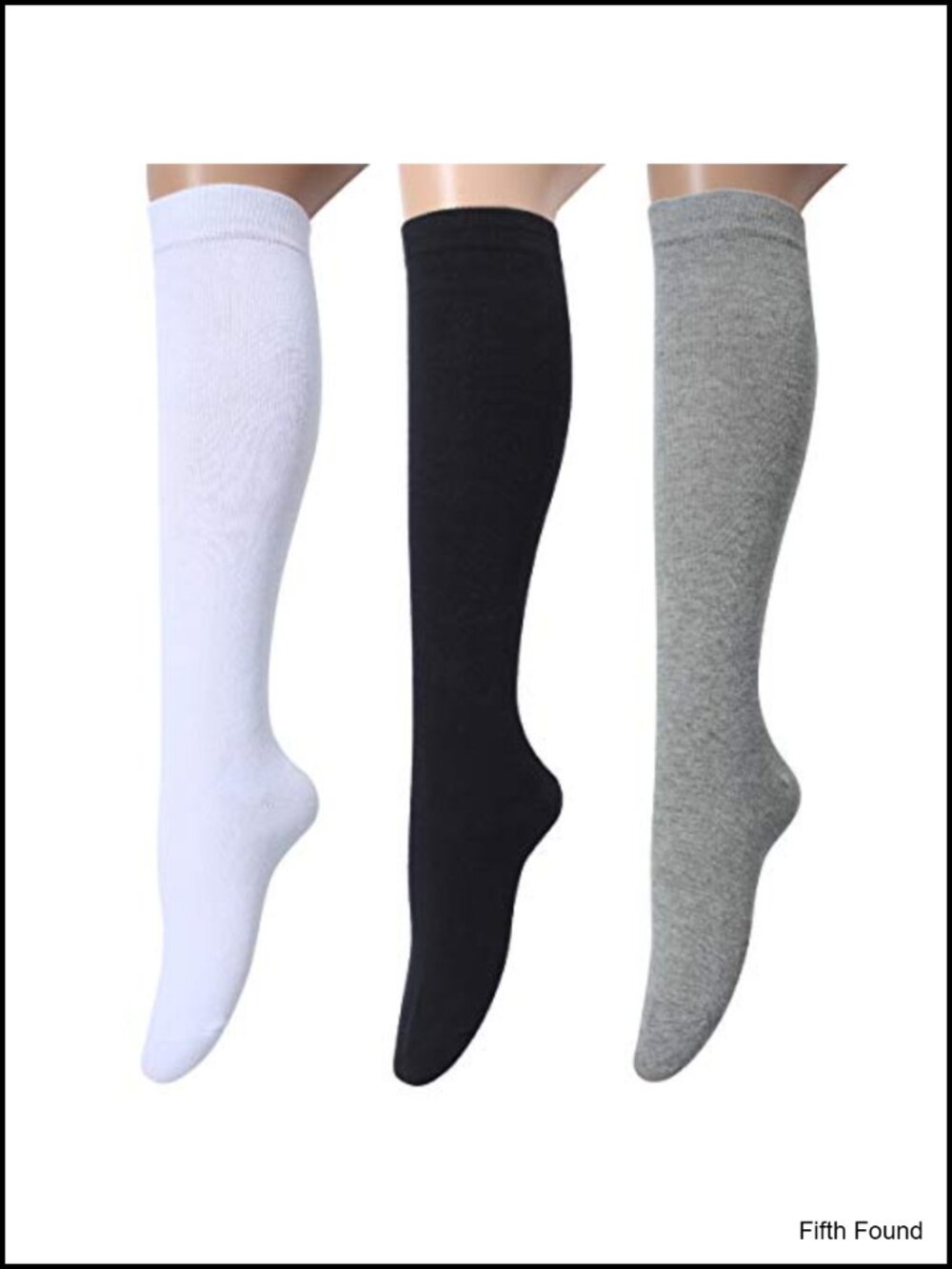 Cotton Opaque Knee High Socks 3 Pairs Breathable Stay-Up
